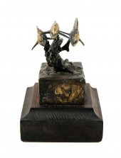 BRUTALIST STYLE BRONZE SCULPTU