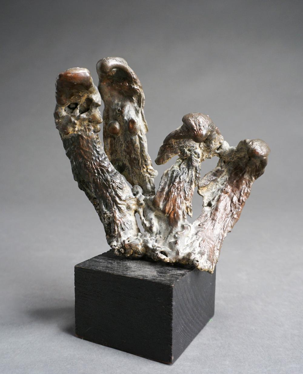 BRUTALIST STYLE BRONZE SCULPTURE,