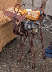 BRUTALIST WELDED FIGURE OF A G