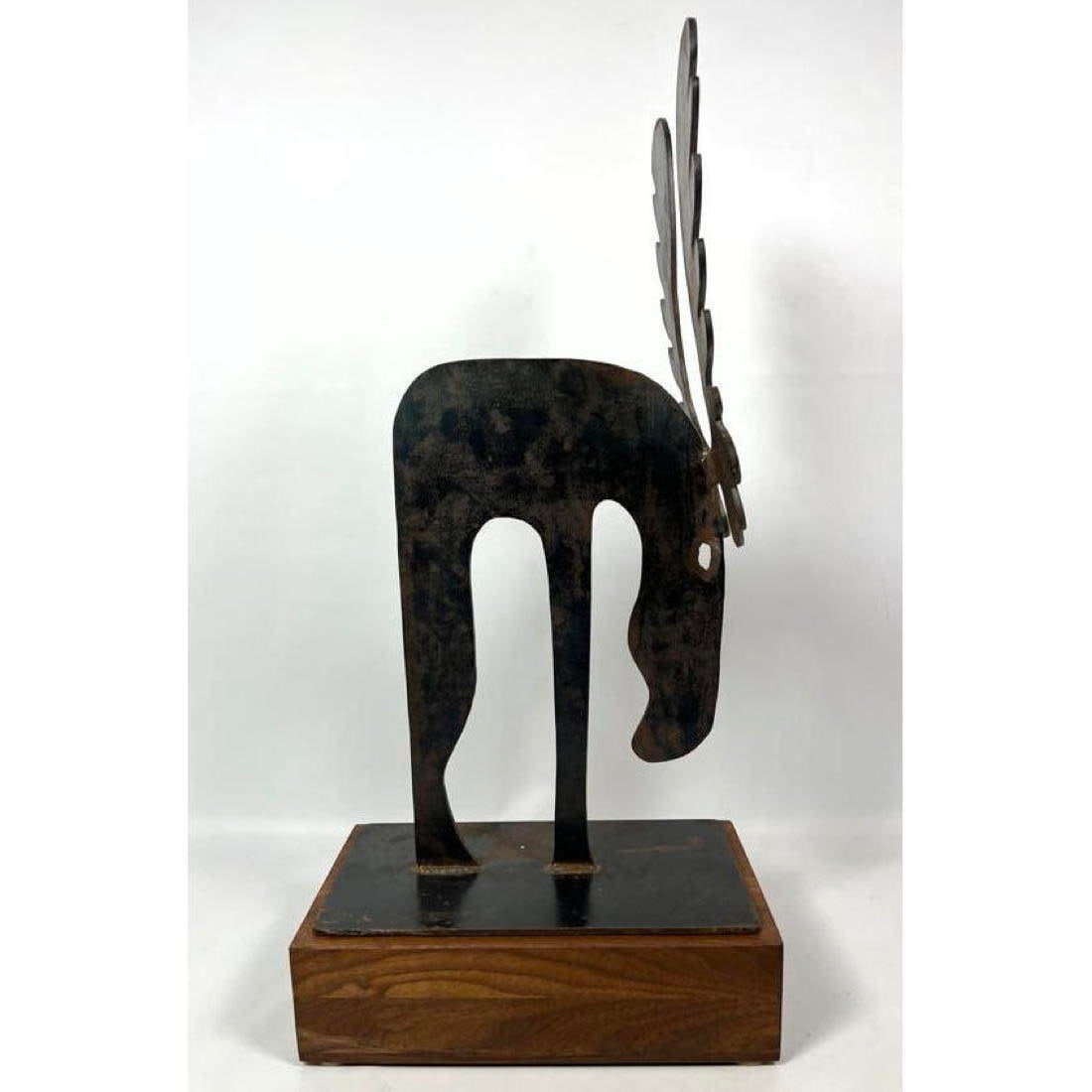 Brutalist Welded Moose Sculpture on