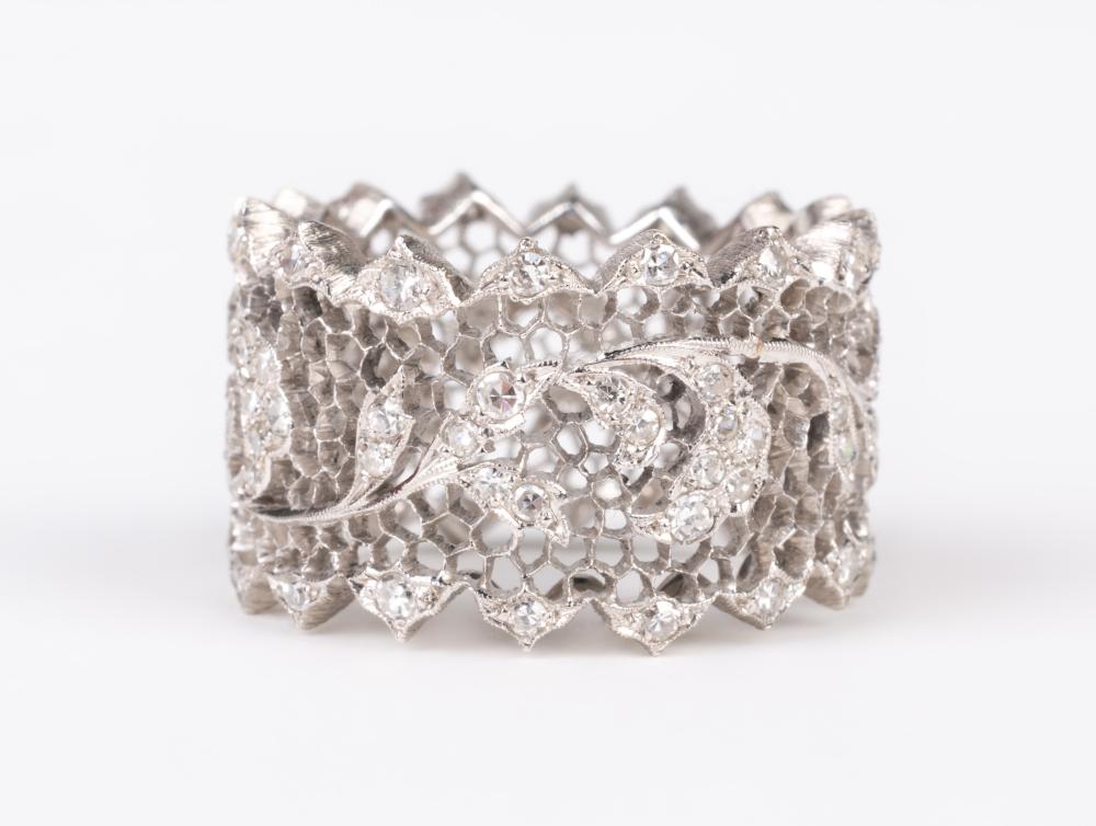 BUCCELLATI 18K WHITE GOLD AND