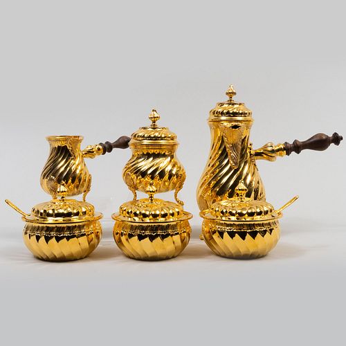 BUCCELLATI SILVER GILT SIX-PIECE