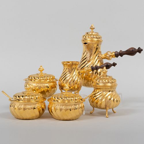 BUCCELLATI SILVER GILT SIX-PIECE