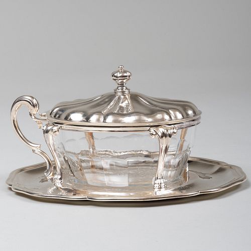 BUCCELLATI SILVER-MOUNTED CUT GLASS