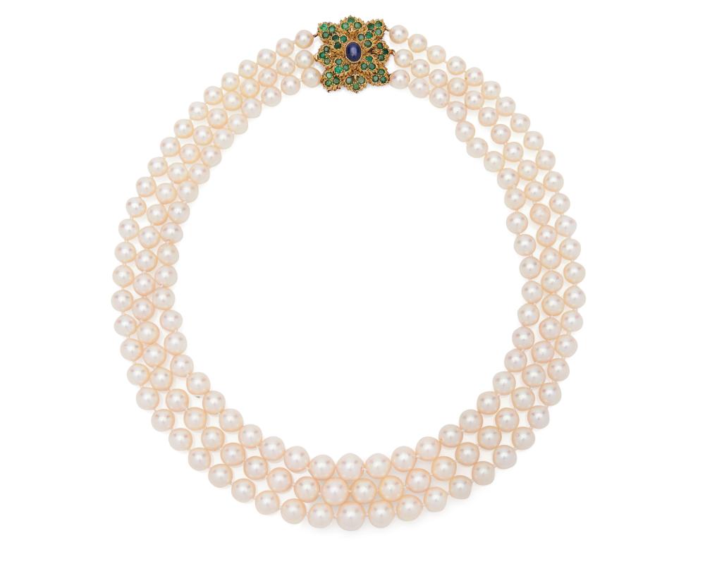 BUCCELLATI TRIPLE STRAND PEARL