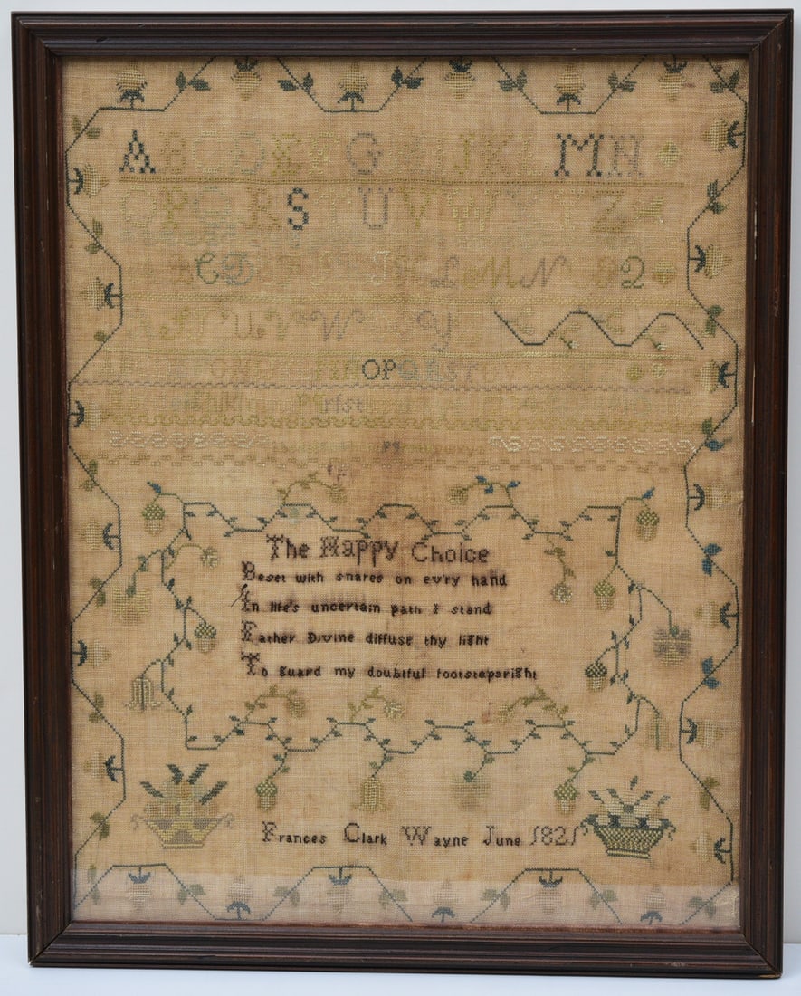 BUCKS COUNTY NEEDLEWORK SAMPLER,