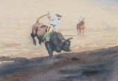 BUD HELBIG WATERCOLOR ON PAPER