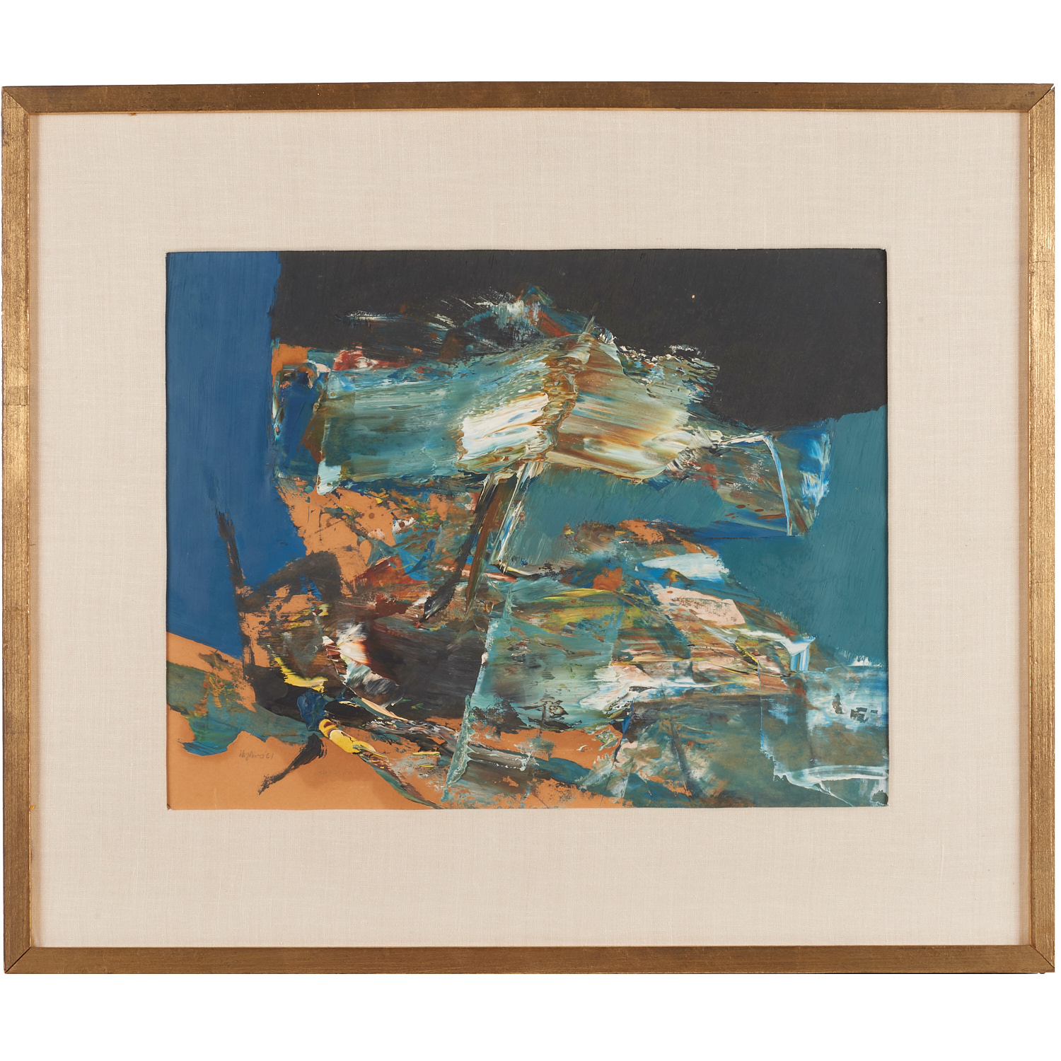 BUDD HOPKINS, OIL ON CARDBOARD,