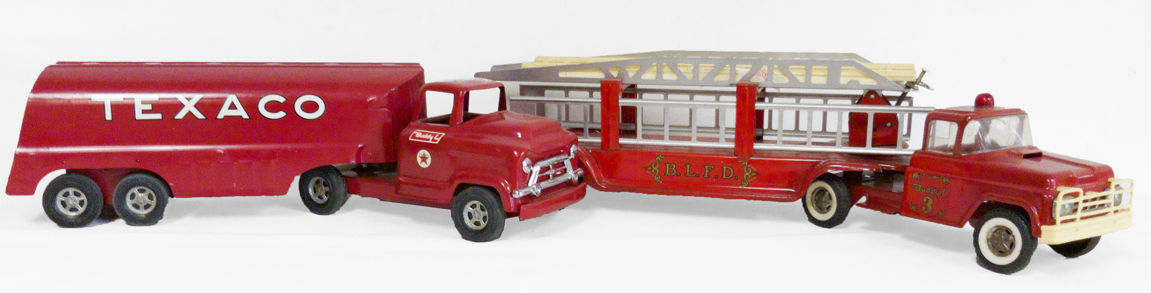 BUDDY L GAS TEXACO TRUCK AND LADDER
