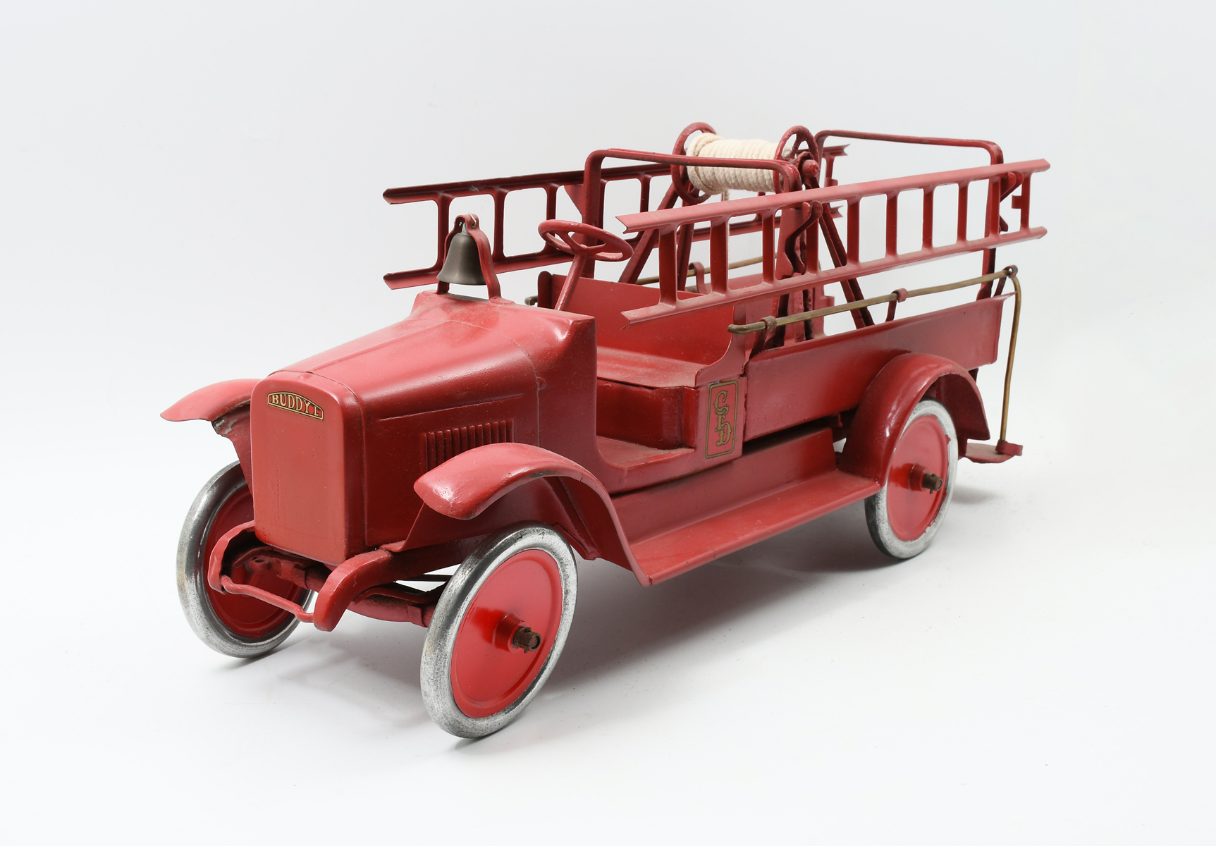 BUDDY L PRESSED STEEL FIRETRUCK: