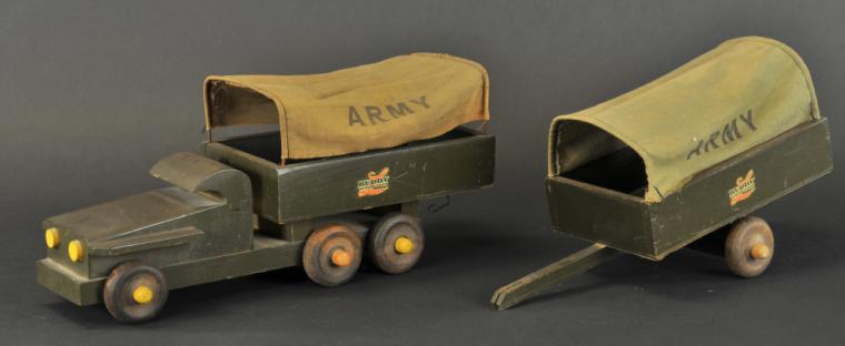 BUDDY 'L' WOOD ARMY SUPPLY TRUCK
