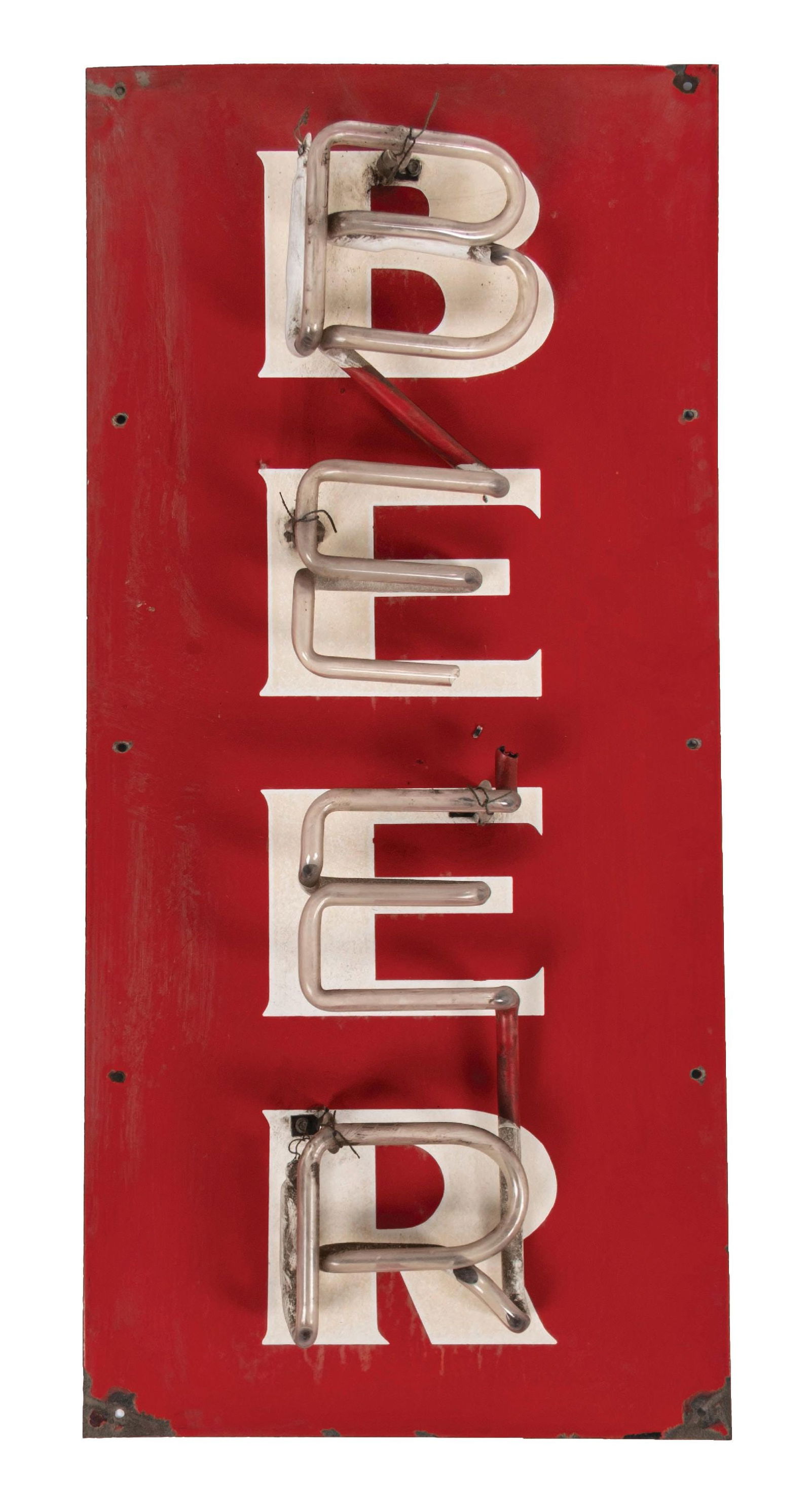 BUDWEISER "BEER" PORCELAIN NEON