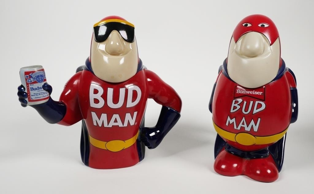 BUDWEISER BEER STEINS (2) "BUD