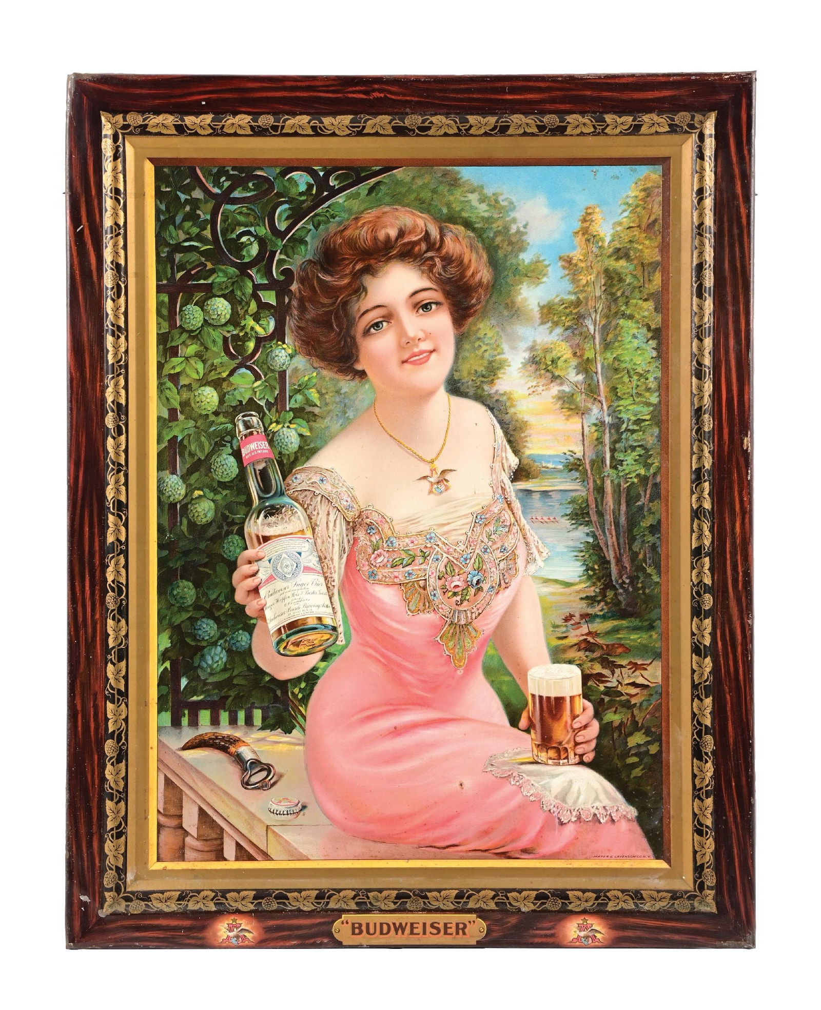 BUDWEISER LAGER BEER SIGN W/