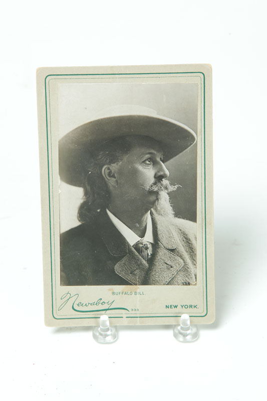 BUFFALO BILL CABINET CARD.  Newsboy