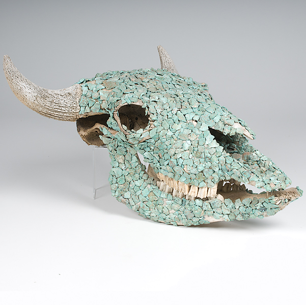 Buffalo Skull with Turquoise