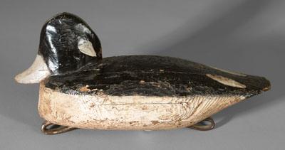 Bufflehead hen decoy, paper label