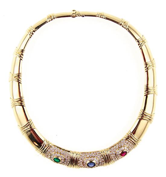 Bulgari gem-and-diamond-set gold