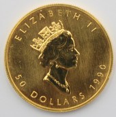 BULLION. 1990 $50 1OZ GOLD CAN