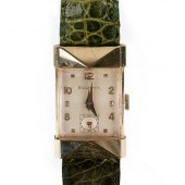 BULOVA 14K GOLD FACETED CRYSTA