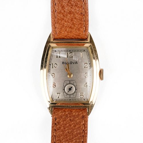 BULOVA 14K GOLD TONNEAU