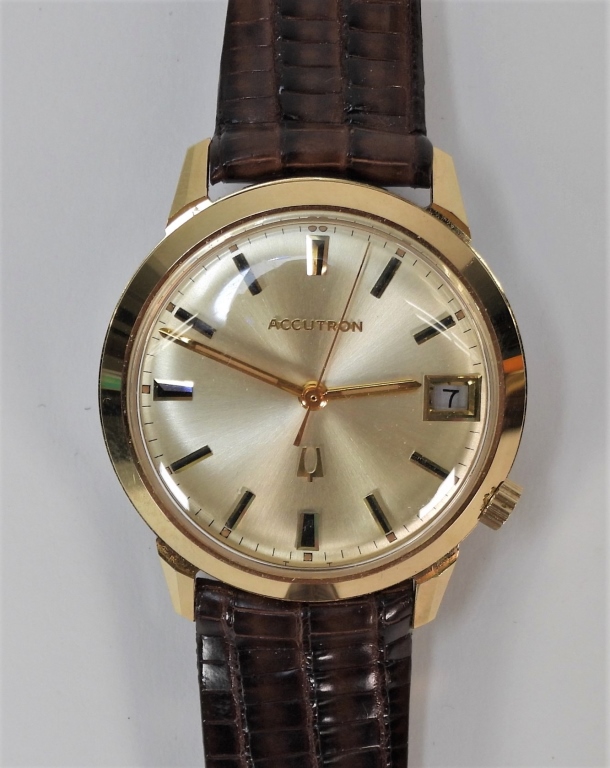 BULOVA ACCUTRON 14K GOLD CASE WRIST