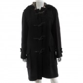 BURBERRY BLACK WOOL DUFFLE COA