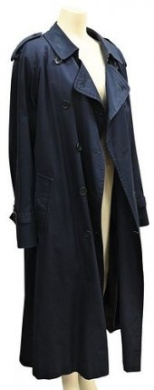 BURBERRY TRENCH COAT, NAVY BLU