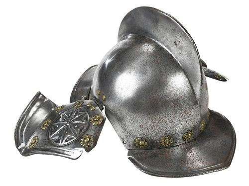 BURGONET OPEN METAL HELMET,