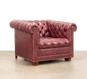 BURGUNDY LEATHER CHESTERFIELD