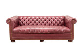 BURGUNDY LEATHER CHESTERFIELD