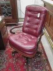BURGUNDY LEATHER EXECUTIVE DES