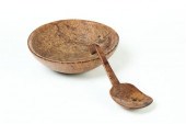 BURL BOWL AND PADDLE.  America