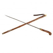 BURL SWORD CANECa. 1900- A bur