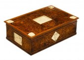Burl walnut and ivorine box