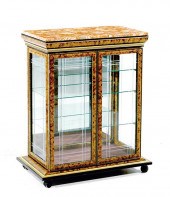 Burl walnut and marble display