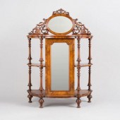 BURL WALNUT CABINETA late 19th