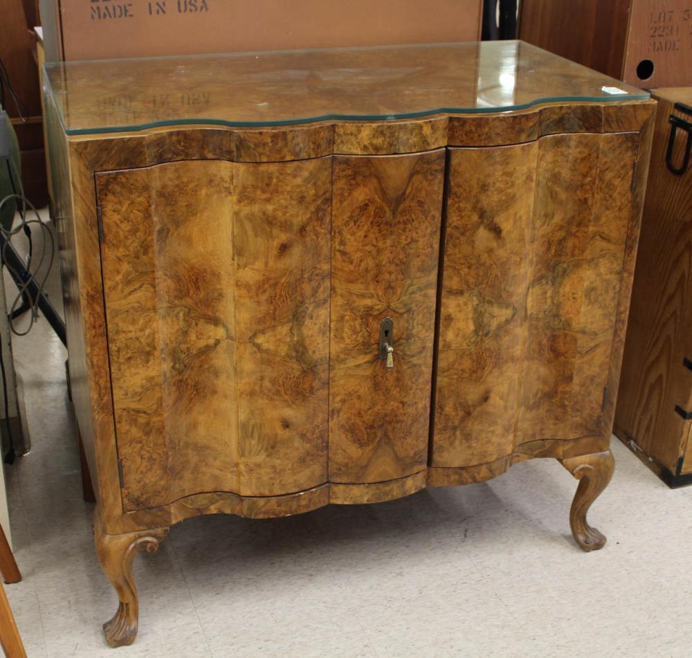 BURL WALNUT DOUBLE-DOOR SIDE