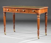 BURL WALNUT WRITING TABLE, STA