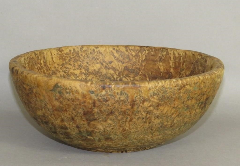 BURL WOOD LATHE TURNED BOWLca.