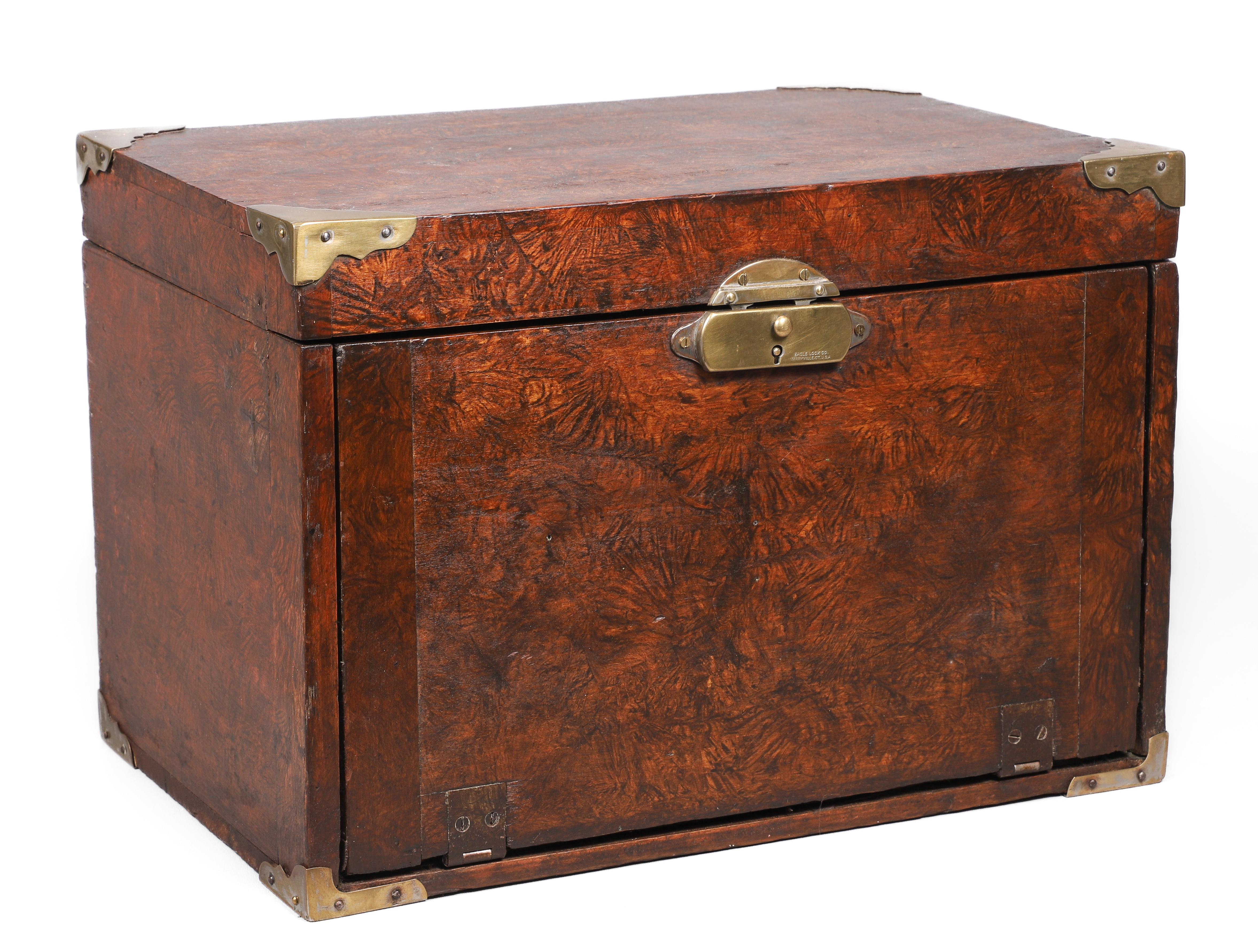 Burl wood medical cabinet chest,