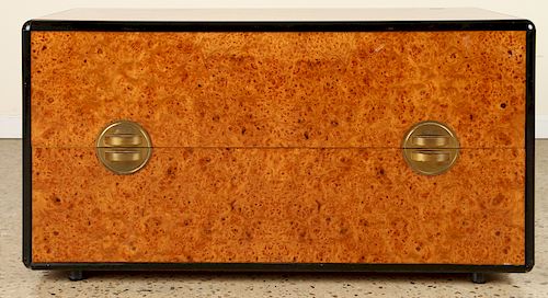 BURLED WALNUT CHEST OF DRAWERS
