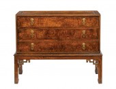 BURLED WALNUT CHEST-ON-STANDCh