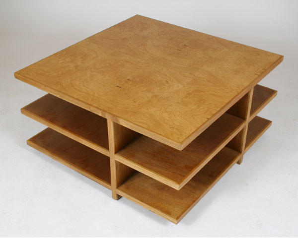 Burled wood modern three tier