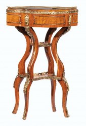 BURLWOOD AND GILT METAL VITRIN