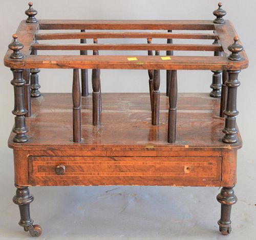 BURLWOOD CANTERBURY ON TURNED LEGS,