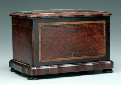 Burlwood cigar box, front