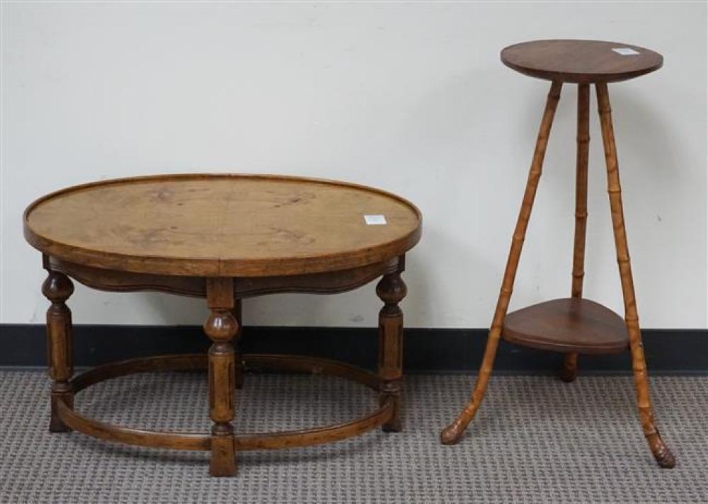 BURLWOOD COFFEE TABLE AND PINE