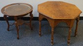 BURLWOOD HEXAGONAL SIDE TABLE