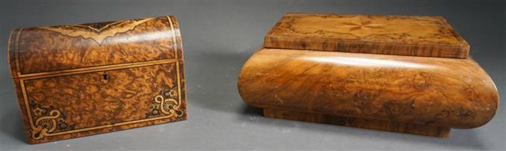 BURLWOOD HINGED DOCUMENT BOX AND